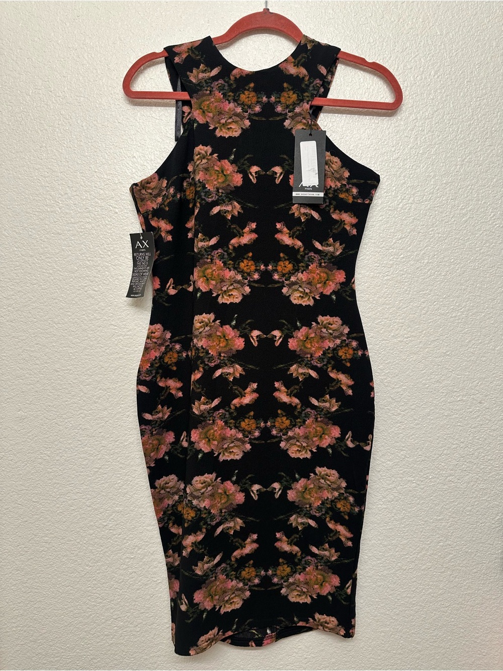 AX Paris Black Floral Midi Bodycon Dress